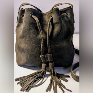 J Crew Suede Bucket Bag
Cross Body Dark Olive